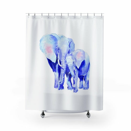 Mother and Baby Elephant Shower Curtain home bathroom design