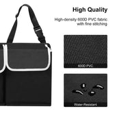 Oxford Cloth Car Storage trunk organiser showing high-density 600D PVC fabric and water-resistant features.