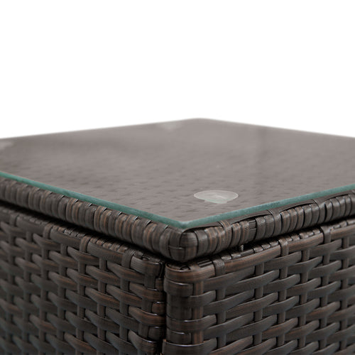 Modern Rattan Sofa Set with tempered glass coffee table