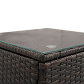 Modern Rattan Sofa Set with tempered glass coffee table