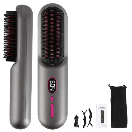 Cordless Hair Straightener Brush with negative ions