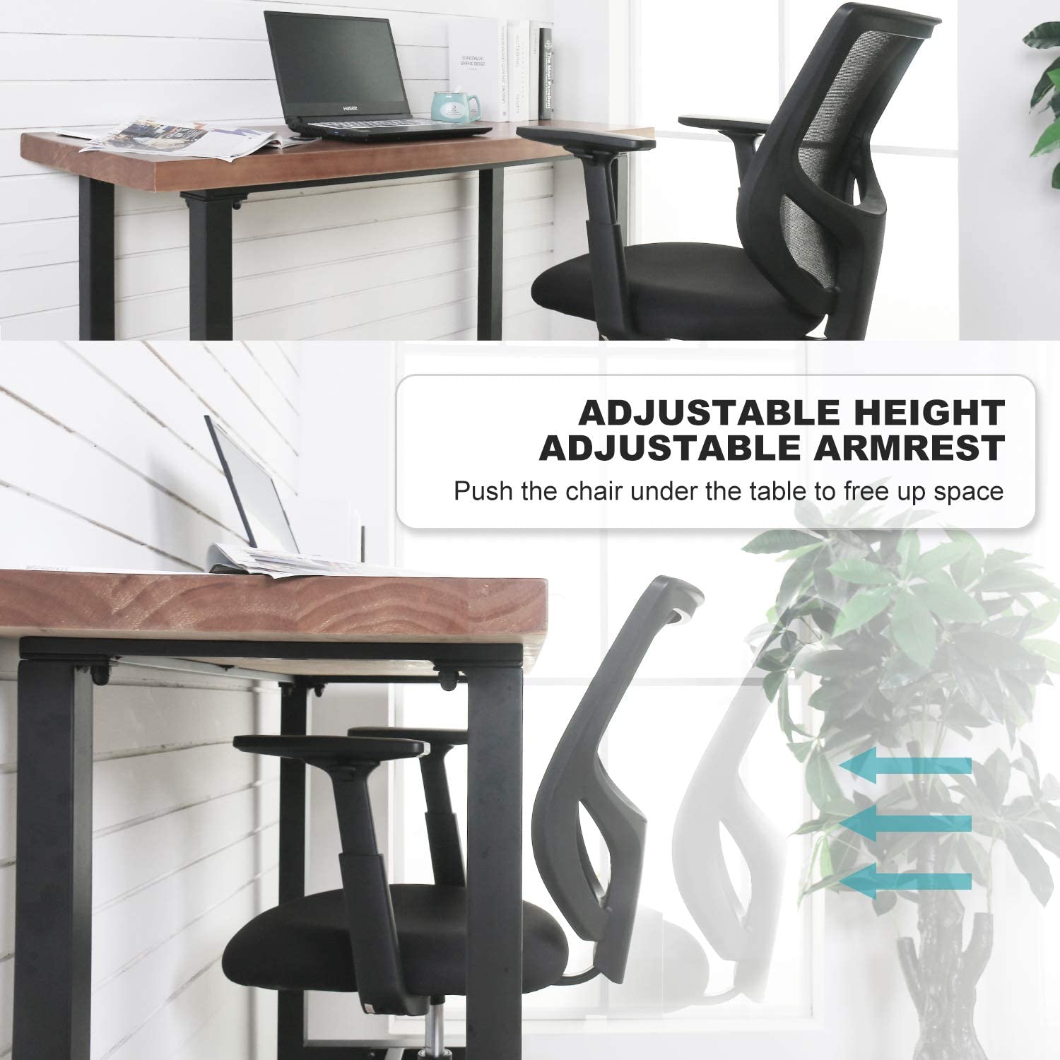 Drafting Chair Tall Office Chair for Standing Desk Drafting Mesh Table Chair with Adjustable Armrest and Foot Ring