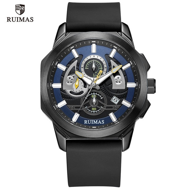 MEGIR&RUIMAS Men Watches Luxury Top Brand Miliary Sport Watch Men Waterproof Leather Strap Chronograph Wristwatch Relogios Clock