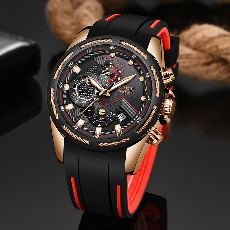 LIGE Fashion Mens Watches Top Luxury Brand Men Unique Sports Watch Men's Quartz Clock Waterproof Wrist Watch Relogio Masculino