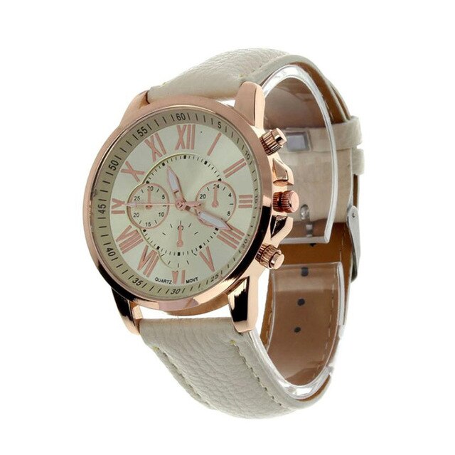 New Brand Women Watches Quartz Watch Geneva Rhinestone Crystal Roman Lady PU Leather Band Analog Relogio Feminino