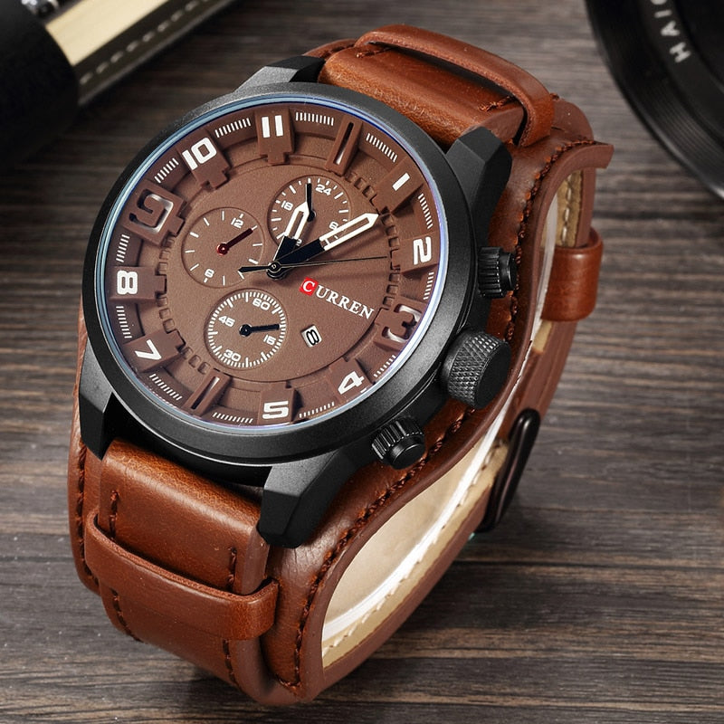 Curren 8225 Army Military Quartz Mens Watches Top Brand Luxury Leather Men Watch Casual Sport Male Clock Watch Relogio Masculino