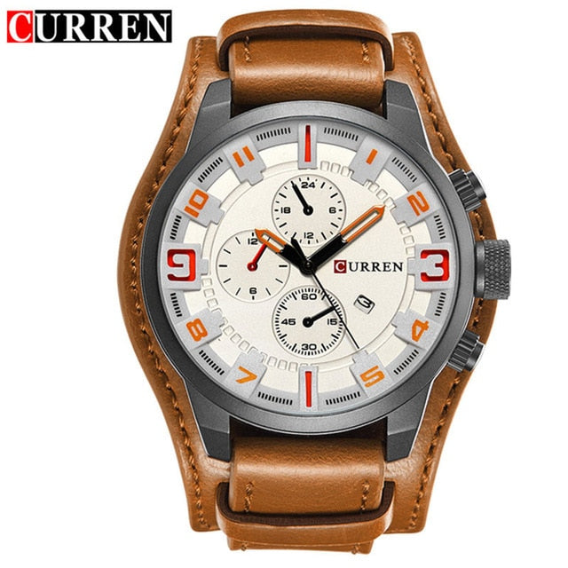 Curren 8225 Army Military Quartz Mens Watches Top Brand Luxury Leather Men Watch Casual Sport Male Clock Watch Relogio Masculino