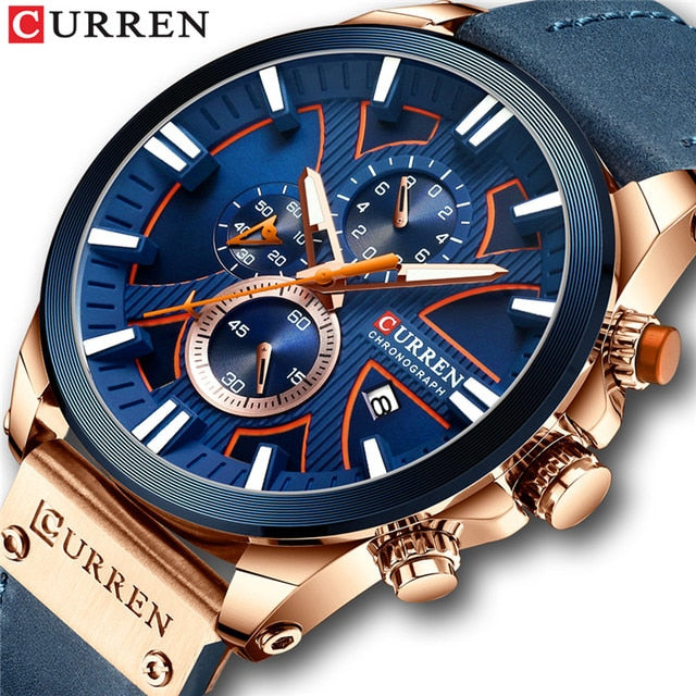 New CURREN Men Watches Fashion Quartz Wrist Watches Men's Military Waterproof Sports Watch Male Date Clock Relogio Masculino