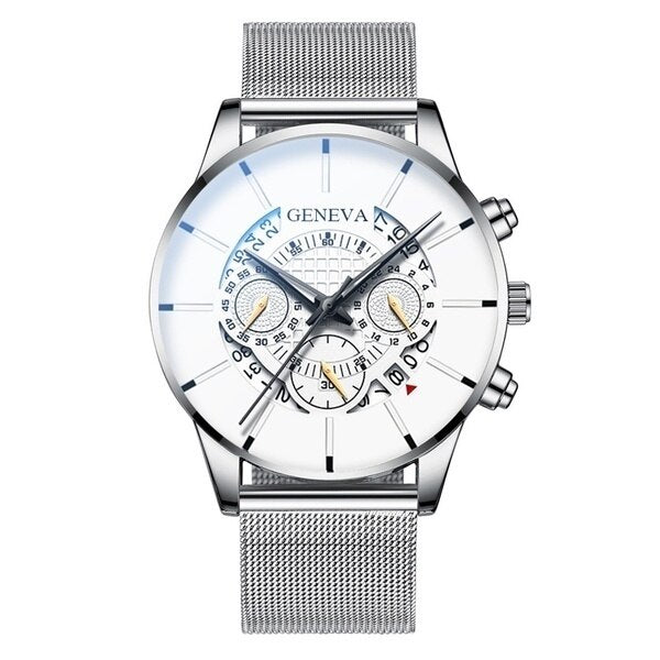 Relogio Masculino Fashion Men's Watch Sport Men Watches Luxury Calendar Steel Mesh Band Wristwatch Geneva Clock Reloj Hombre