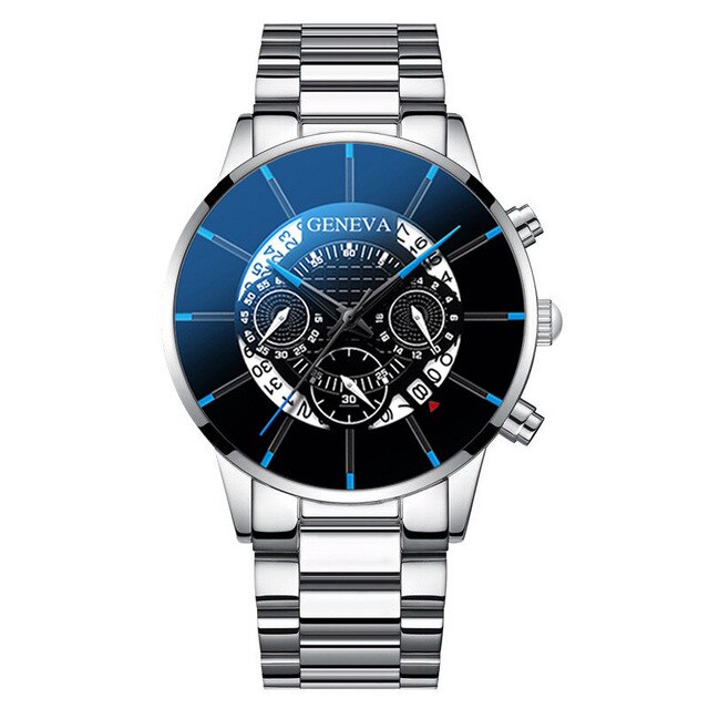 2020 Watch men Stainless steel New Geneva Luxury Bussiness Fashion Top brand Calendar Quartz Watch for men Relogio masculino