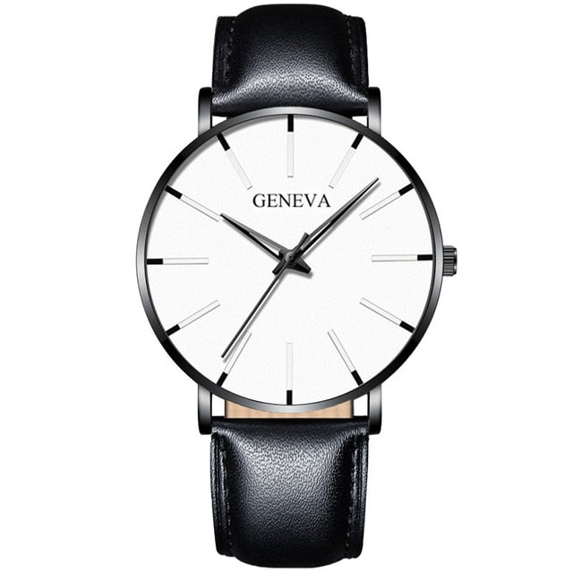 2021 Geneva Minimalist Watch Men Ultra Thin Blue Stainless Steel Mesh Belt Watches Man Business Casual Quartz Wrist Watch