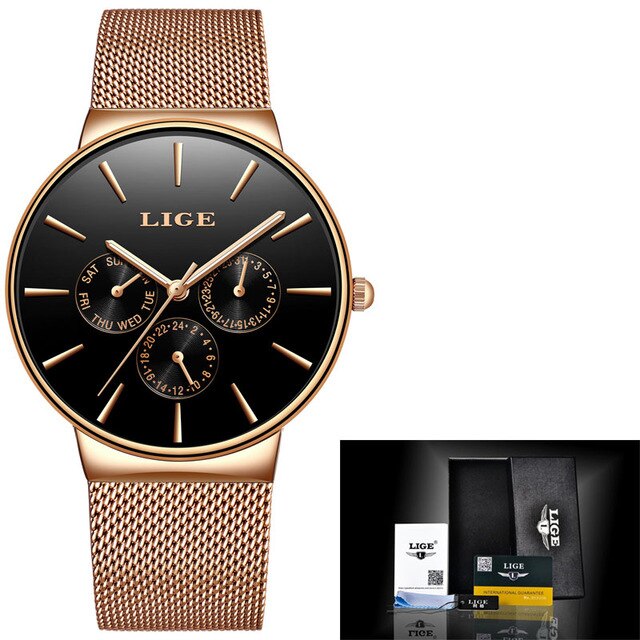 LIGE Fashion Sports Mens Watches Top Brand Luxury Ultra Thin Casual Quartz Watch Men Date Waterproof Watches Relogio Masculino