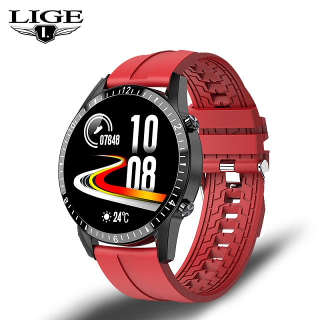 LIGE Men Smart Watch Bluetooth Call Blood Pressure Heart Rate Monitoring Multifunctional Sports Watches Waterproof Smartwatch