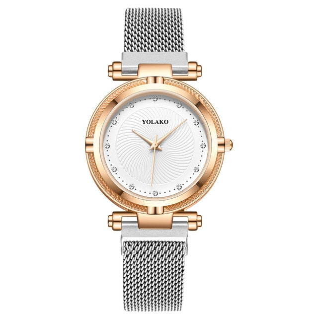 Luxury Creative diamond Dial Women Watches Fashion Rose Gold  Magnet Buckle Ladies Quartz Wristwatches Simple Female Watch Gifts