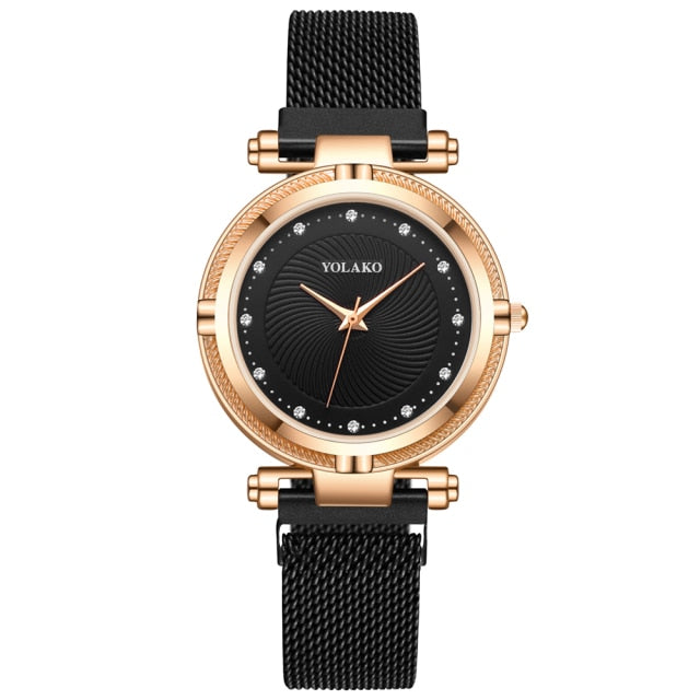 Luxury Creative diamond Dial Women Watches Fashion Rose Gold  Magnet Buckle Ladies Quartz Wristwatches Simple Female Watch Gifts