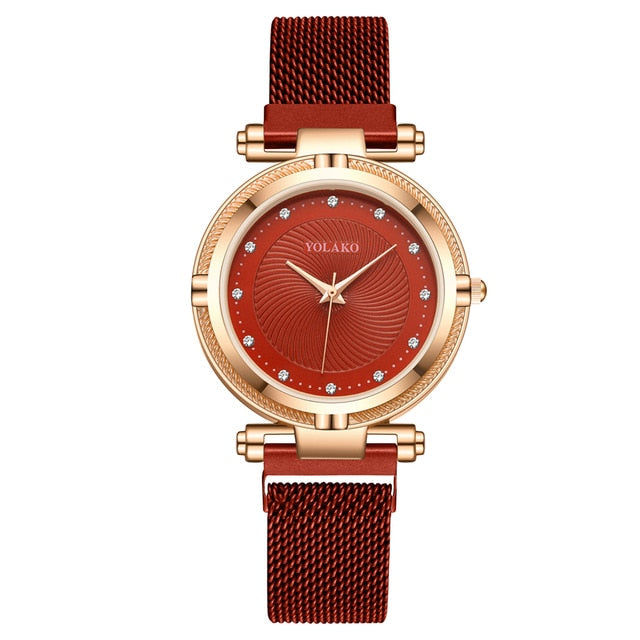 Luxury Creative diamond Dial Women Watches Fashion Rose Gold  Magnet Buckle Ladies Quartz Wristwatches Simple Female Watch Gifts