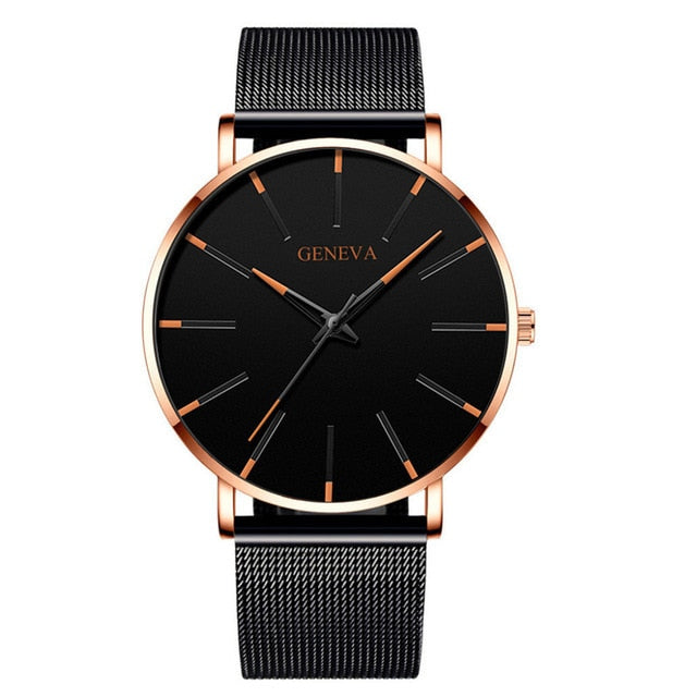 Men Watches 2021 Luxury Male Elegant Ultra Thin Watch Men Business Stainless Steel Mesh Quartz Watch Relogio Masculino Hot Sale