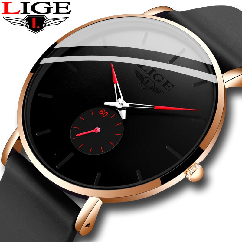 2021LIGE New Silicone Watches Mens Casual Fashion Sport Waterproof Clock Top Brand Luxury Quartz Men Watch Relogio Masculino+Box