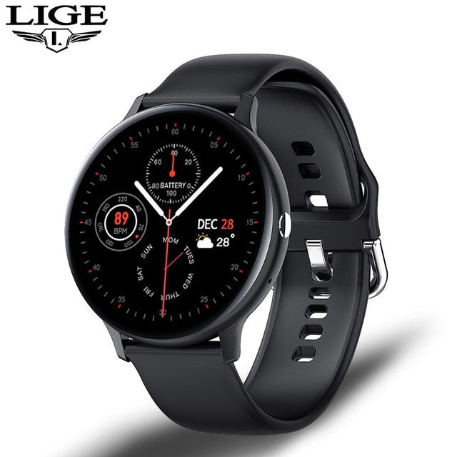 LIGE New 2021 Smart Watch Men Full Touch Screen Sports Fitness Watch IP67 Waterproof Bluetooth For Android ios smartwatch Mens