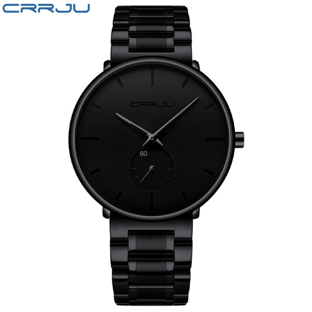 2021 Wristwatch For Man CRRJU Top Brand Luxury Stainless Steel Waterproof Clocks Men Watch Business Quartz Clock WristWatch