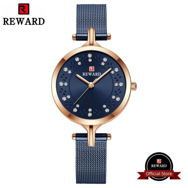 Hot Reward Women Wristwatch Fashion Luxury Quartz Watch Waterproof Stainless Steel Ladies Girls Timepiece Wrist Watch for Female