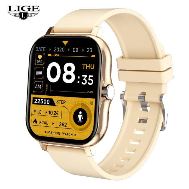 LIGE 2021 New Bluetooth Answer Call Smart Watch Men Full Touch Dial Call Fitness Tracker IP67 Waterproof Smartwatch women +Box