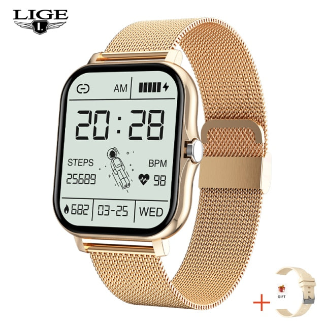 LIGE 2021 New Bluetooth Answer Call Smart Watch Men Full Touch Dial Call Fitness Tracker IP67 Waterproof Smartwatch women +Box