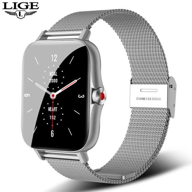 LIGE 2021 New Smart Watch Men Bluetooth Call Heart Rate Monitoring Sport Watch Pedometer Custom Dial Waterproof Smartwatch Women