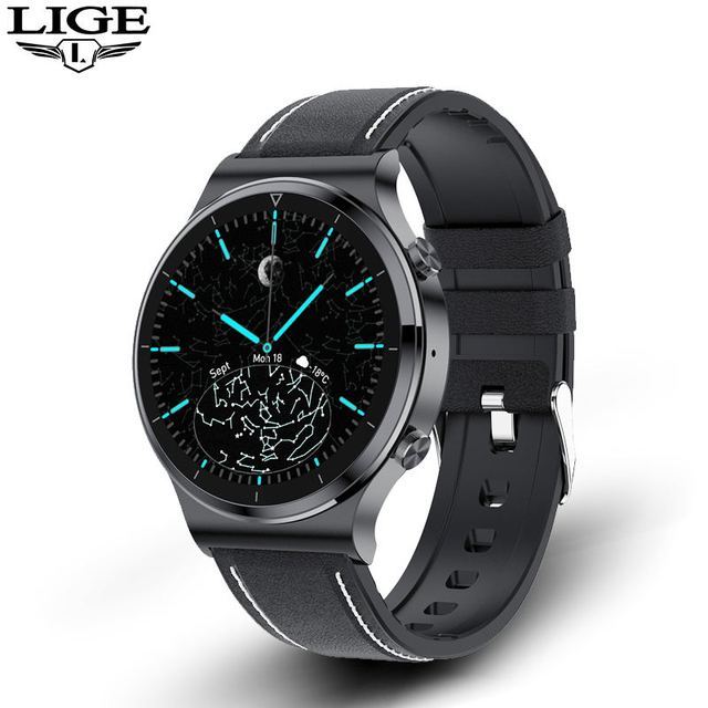 LIGE 2021 New Bluetooth Call Smart Watch Men Women Heart Rate Blood Pressure Sports Fitness Full Touch Screen Smartwatch For Man