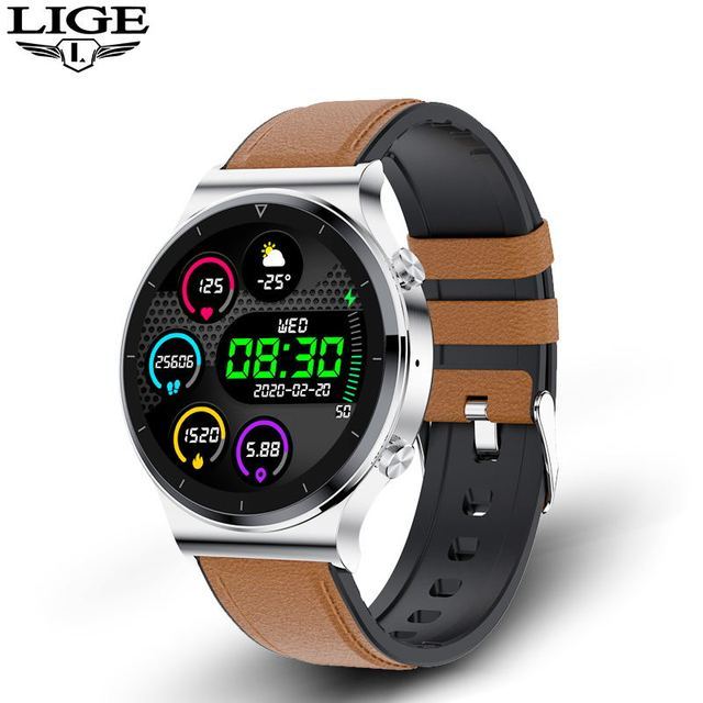 LIGE 2021 New Bluetooth Call Smart Watch Men Women Heart Rate Blood Pressure Sports Fitness Full Touch Screen Smartwatch For Man