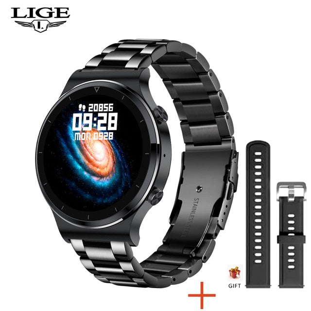 LIGE 2021 New Bluetooth Call Smart Watch Men Women Heart Rate Blood Pressure Sports Fitness Full Touch Screen Smartwatch For Man