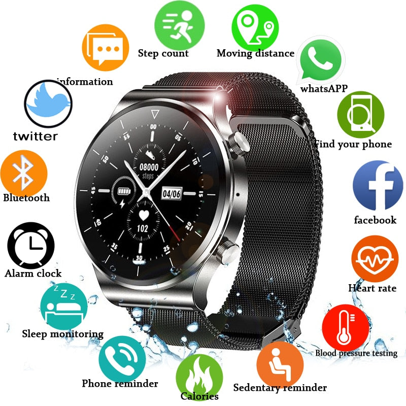 2021 New Smart watch Men's IP68 waterproof watch Multiple sports mode Heart rate Weather forecast Bluetooth call Men smart watch