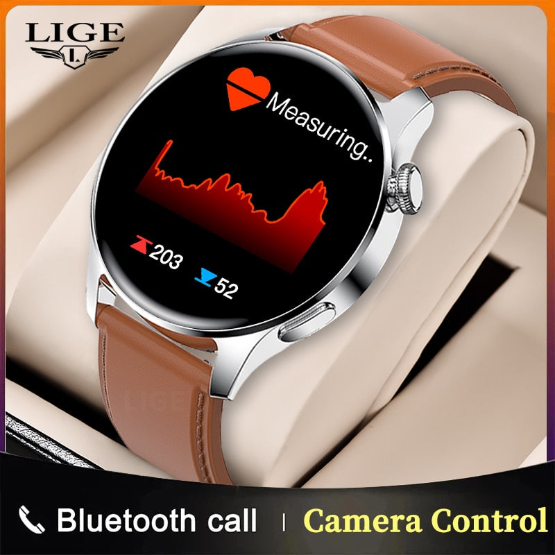 LIGE 2021 New Smart Watch Men Sports Fitness Tracker Heart Rate Blood Pressure Watches Camera Control Bluetooth Call Smartwatch