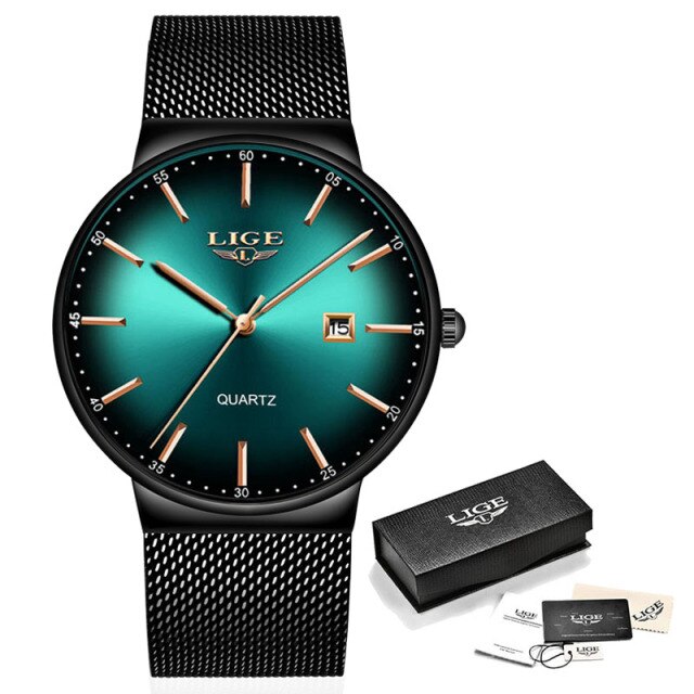 LIGE2021 Top Brand Luxury Casual Watch For Men Waterproof Fashion Clock Quartz Watches Thin Wristwatch Hombre Relogio Masculinoc