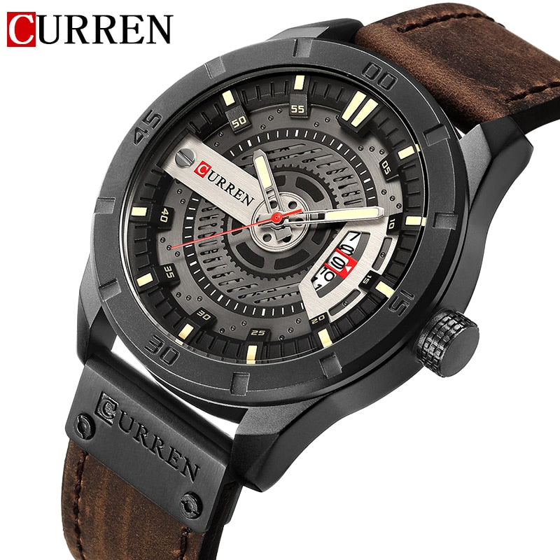 CURREN Luxury Brand Mens Watch Military Sport Watches Male Analog Date Quartz Watch Casual Leather Strap Wristwatch Casual Clock