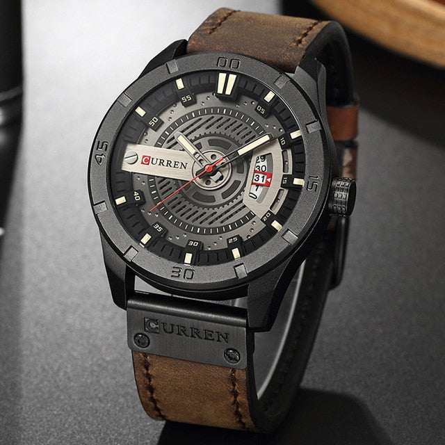 CURREN Luxury Brand Mens Watch Military Sport Watches Male Analog Date Quartz Watch Casual Leather Strap Wristwatch Casual Clock