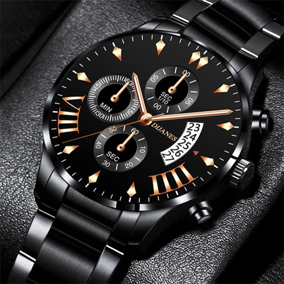 Brand Mens Watches Luxury Stainless Steel Sport Casual Quartz Wrist Watch Male Leather Business calendar Clock relogio masculino