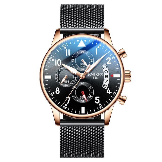 JENISES Men Watches Top Brand Luxury Quartz Watch Men Fashion Military Waterproof Chronograph Date Sport Male Wristwatch Clock