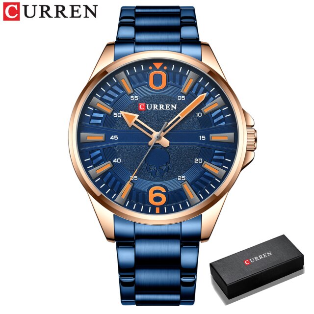 CURREN New Fashion Watches for Men Top Brand Luxury Quartz Mens Watch Mesh Steel Ultra Thin Wristwatch Male Sport Clock Reloj