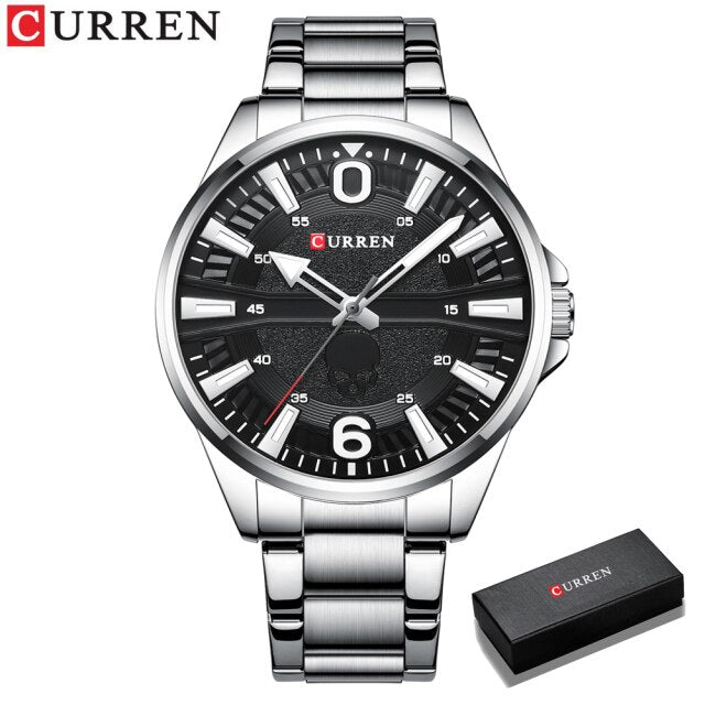 CURREN New Fashion Watches for Men Top Brand Luxury Quartz Mens Watch Mesh Steel Ultra Thin Wristwatch Male Sport Clock Reloj