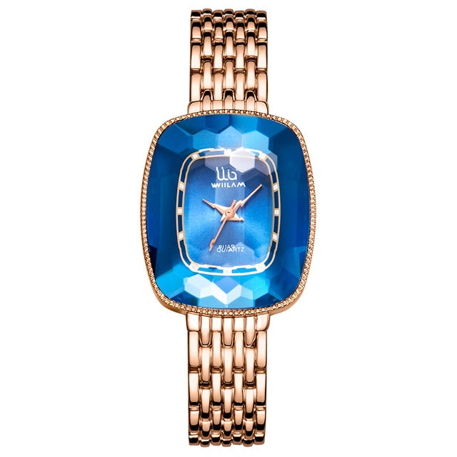 WIILAA 2021 Green Diamond Style Luxury Women Quartz Watch Creative Unique Ladies Wrist Watch For Female Clock relogio feminino