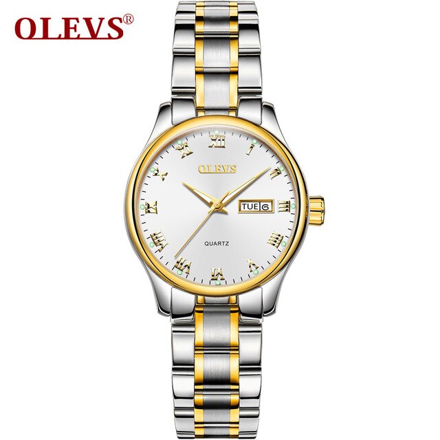 OLEVS Men watches women Top brand Luxury Couple watch Auto date week Clock Stainless steel fashion waterproof watch relogio saat